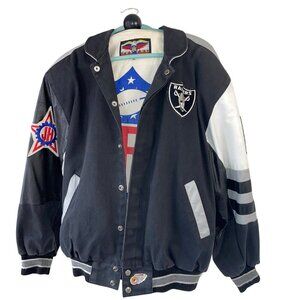 Jeff Hamilton Vintage 1990s Mens Jacket Size XL Black Nfl Oakland Raiders